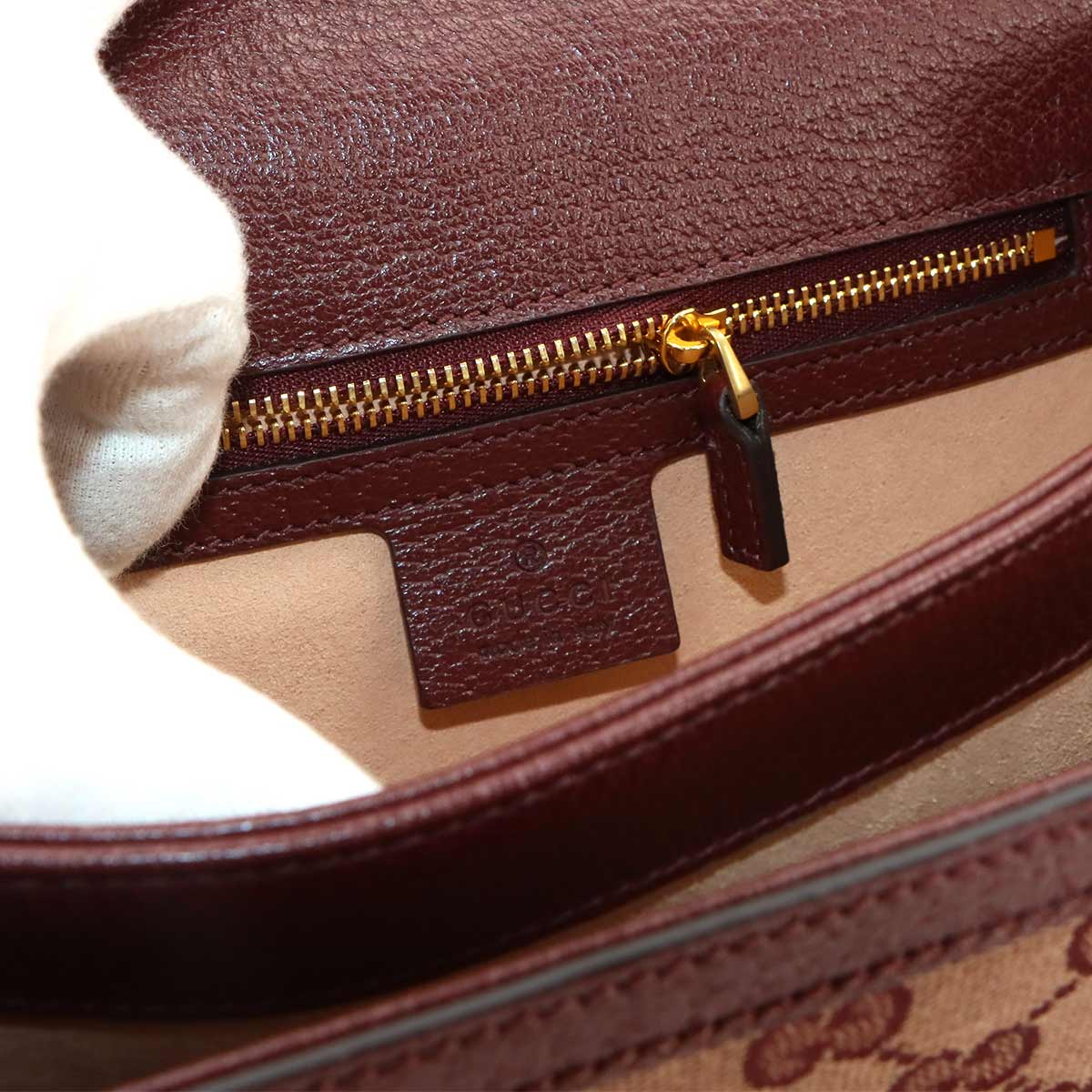 Ophidia Medium Top Handle Hand Shoulder Bag GG Canvas Red 651055