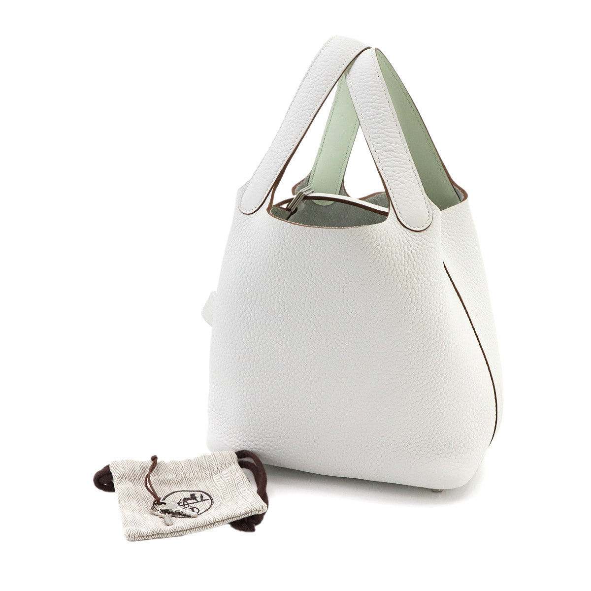 Picotin Lock PM Eclat Hand Bag Taurillon Clemence New White