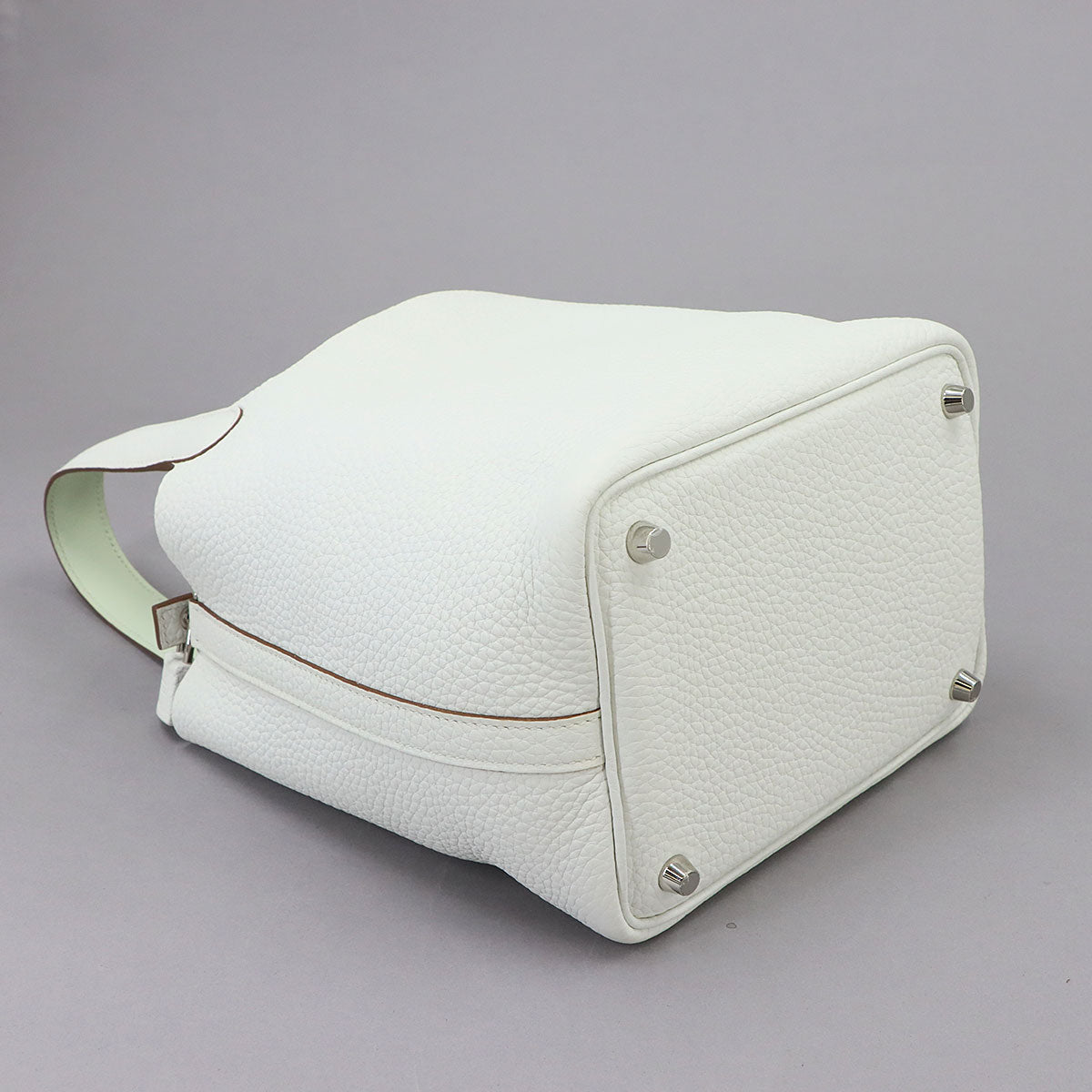 Picotin Lock PM Eclat Hand Bag Taurillon Clemence New White