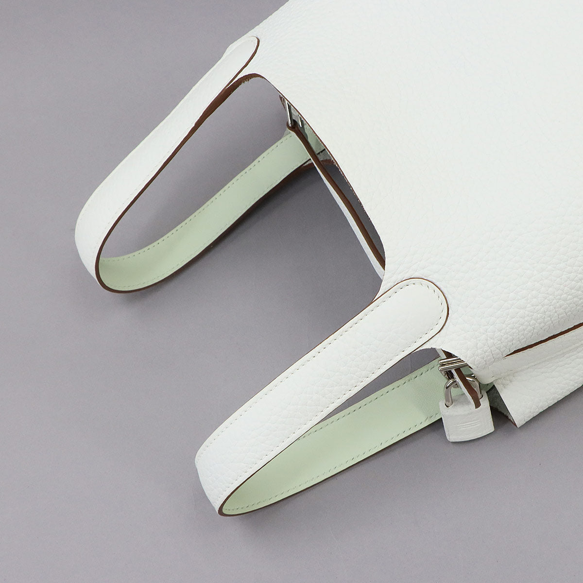 Picotin Lock PM Eclat Hand Bag Taurillon Clemence New White