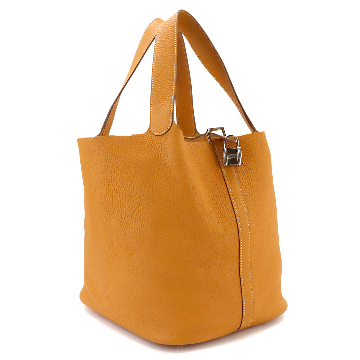 Picotin Lock GM Hand Bag Taurillon Clemence Moutarde Purse