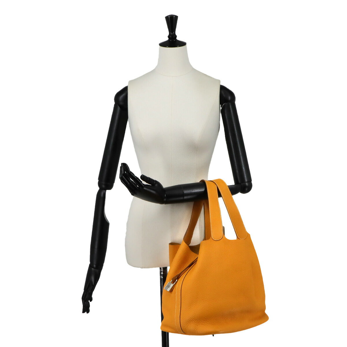 Picotin Lock GM Hand Bag Taurillon Clemence Moutarde Purse