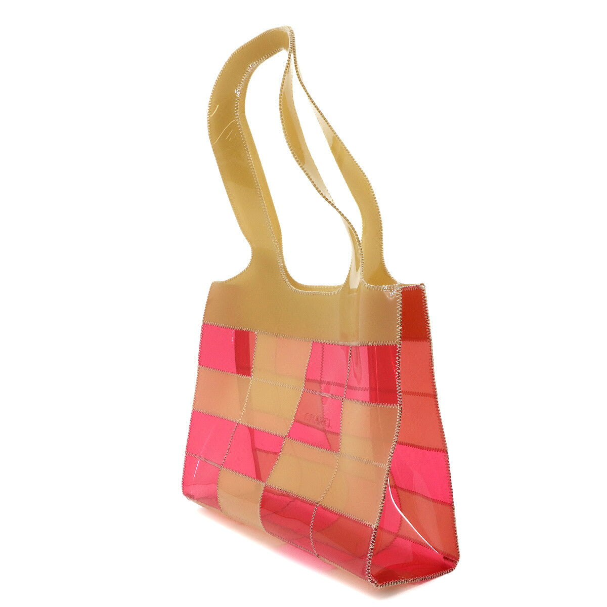 Chocolate Bar Tote Bag Vinyl Beige Pink Vintage
