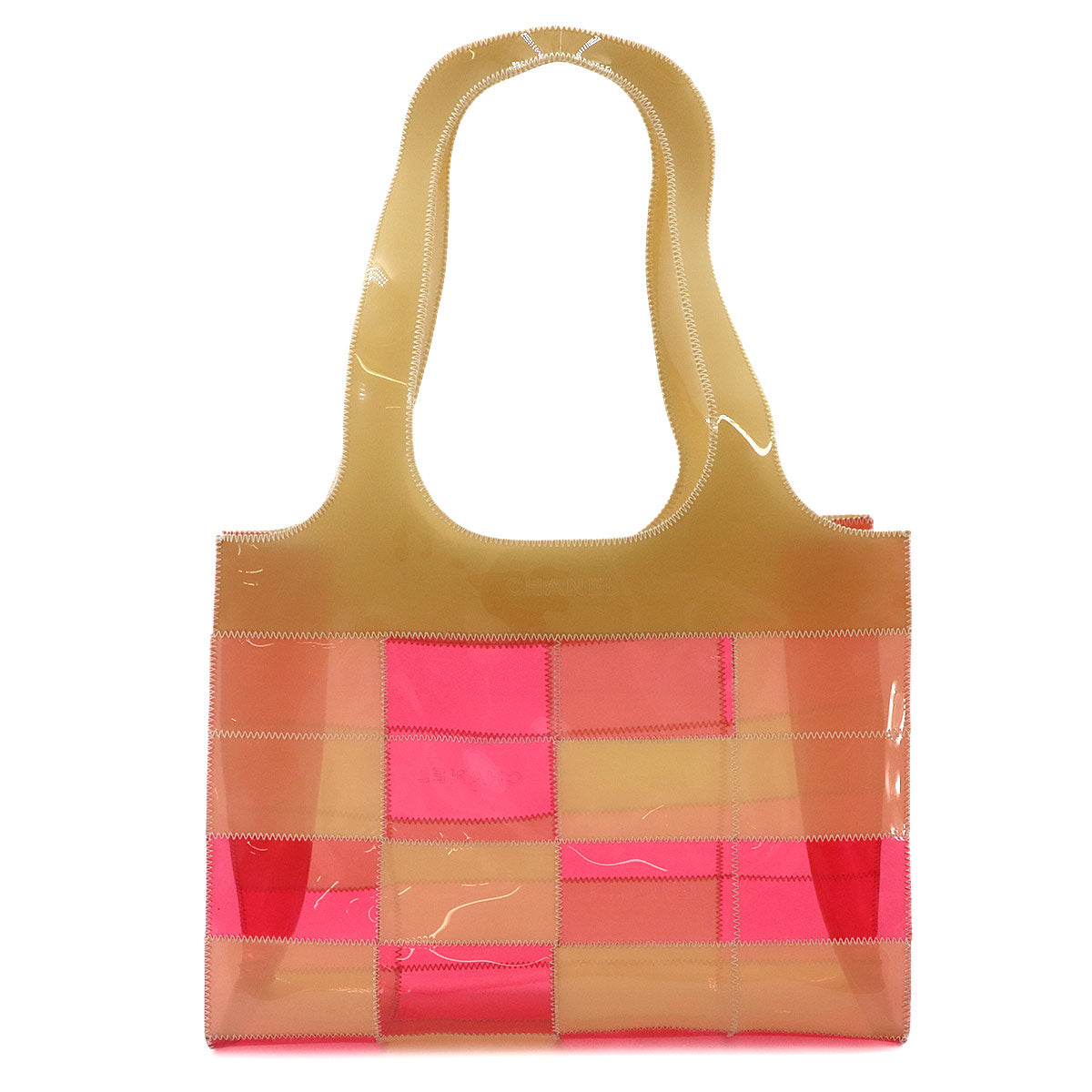 Chocolate Bar Tote Bag Vinyl Beige Pink Vintage