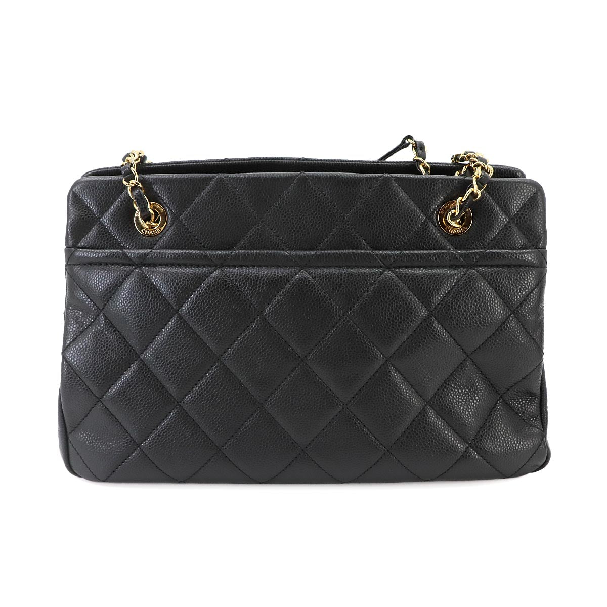 Matelasse Chain Tote Bag Leather Black A67294 Purse
