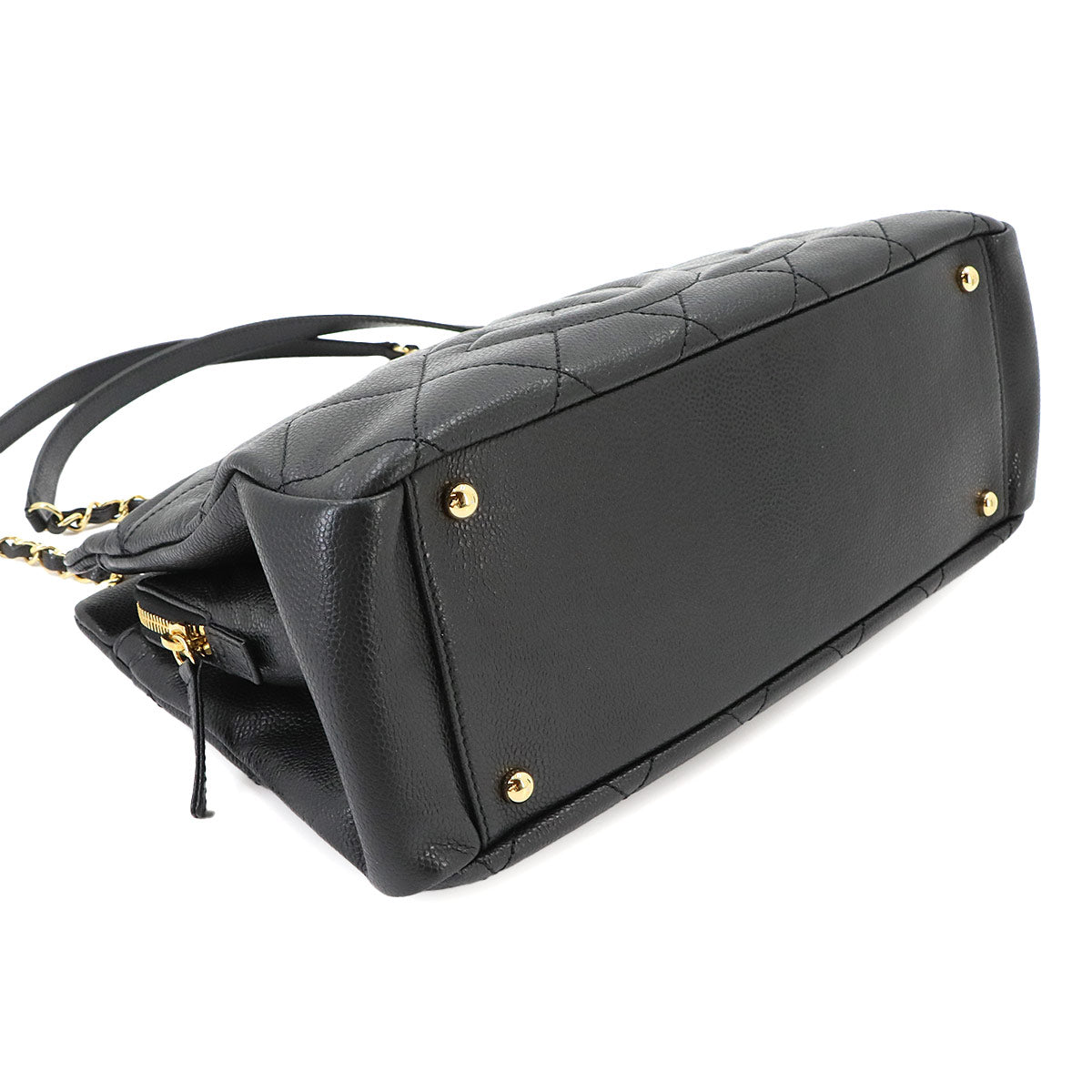 Matelasse Chain Tote Bag Leather Black A67294 Purse