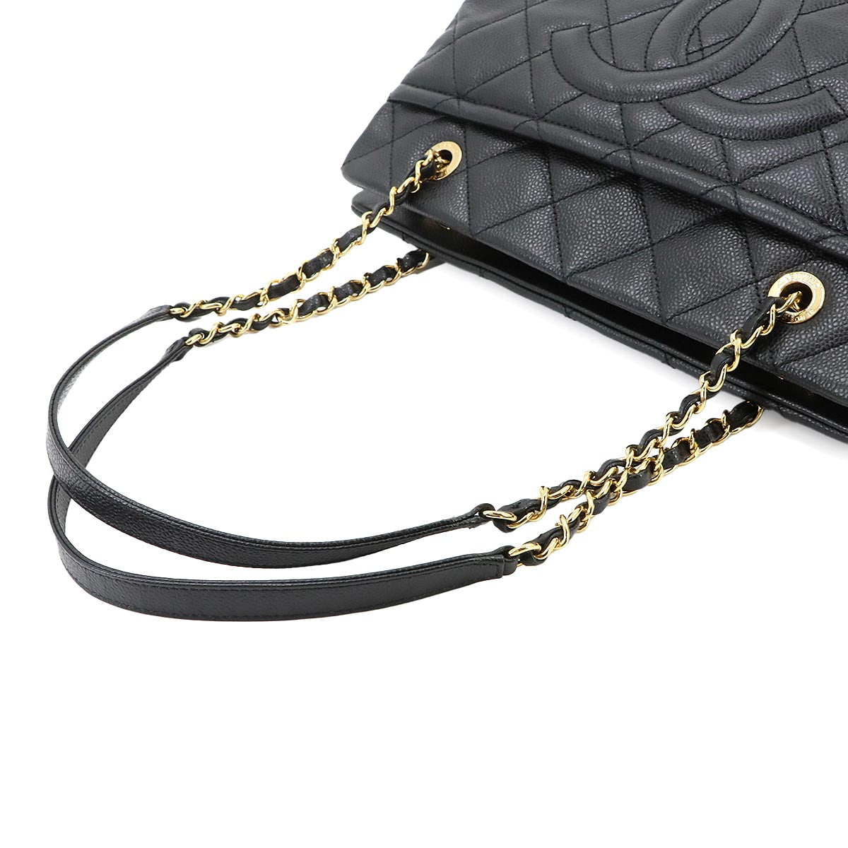 Matelasse Chain Tote Bag Leather Black A67294 Purse