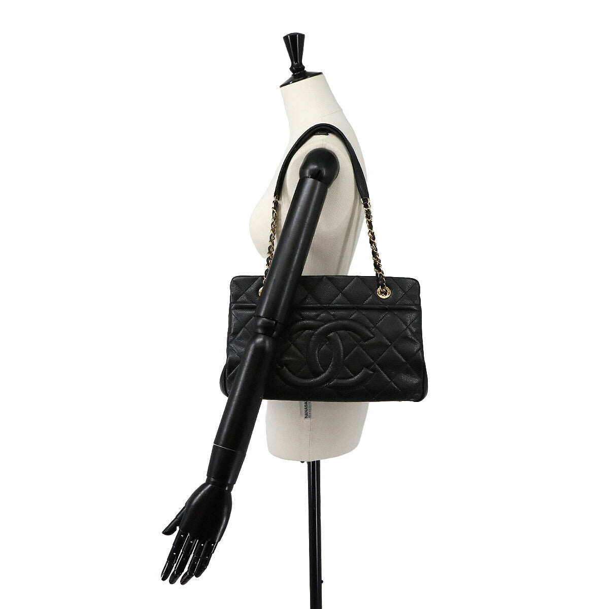 Matelasse Chain Tote Bag Leather Black A67294 Purse