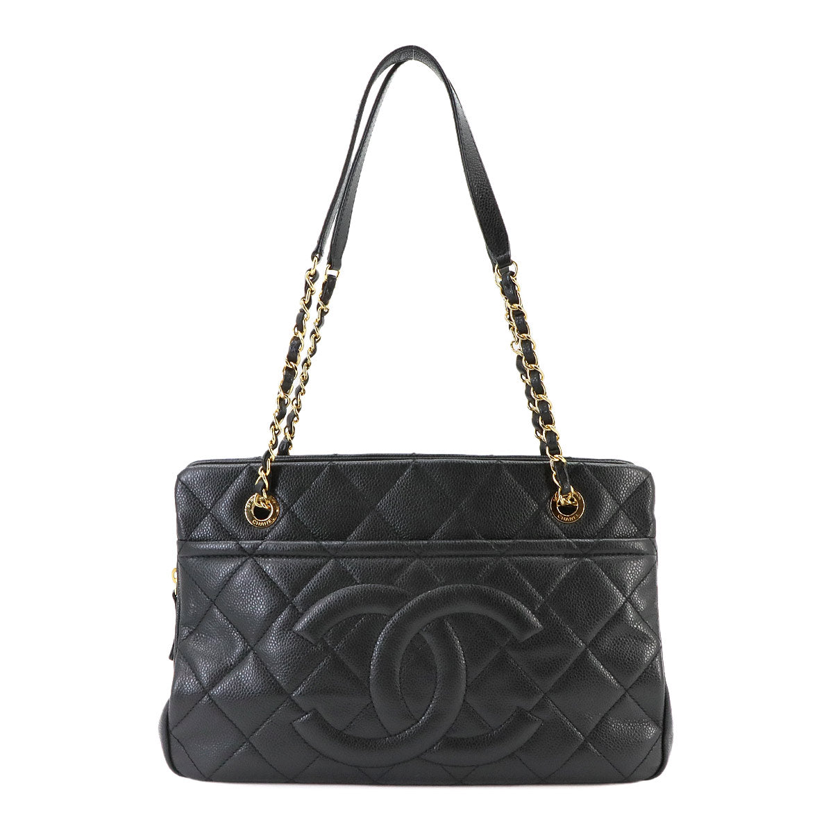 Matelasse Chain Tote Bag Leather Black A67294 Purse