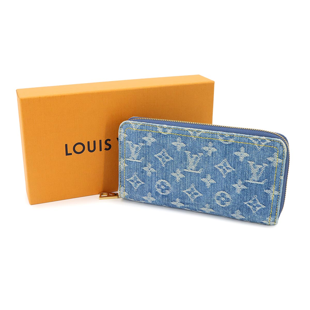 LV Remix Monogram Denim Zippy Wallet Blue M82958