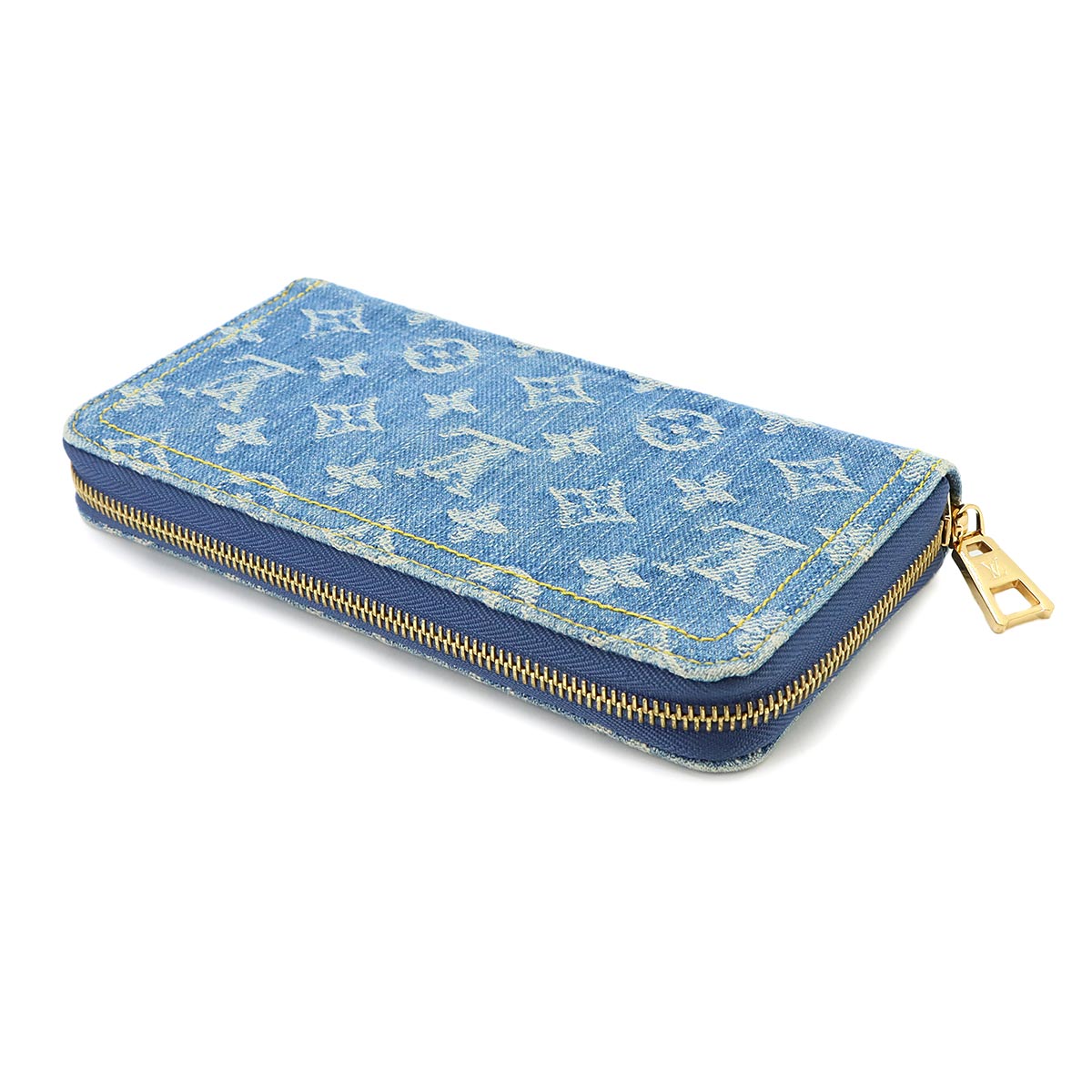 LV Remix Monogram Denim Zippy Wallet Blue M82958