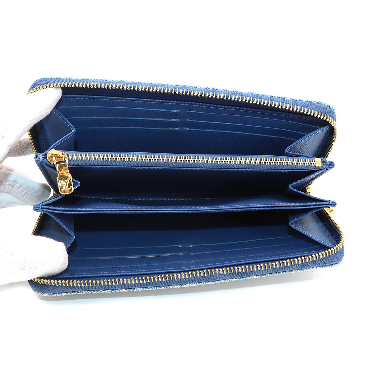 LV Remix Monogram Denim Zippy Wallet Blue M82958