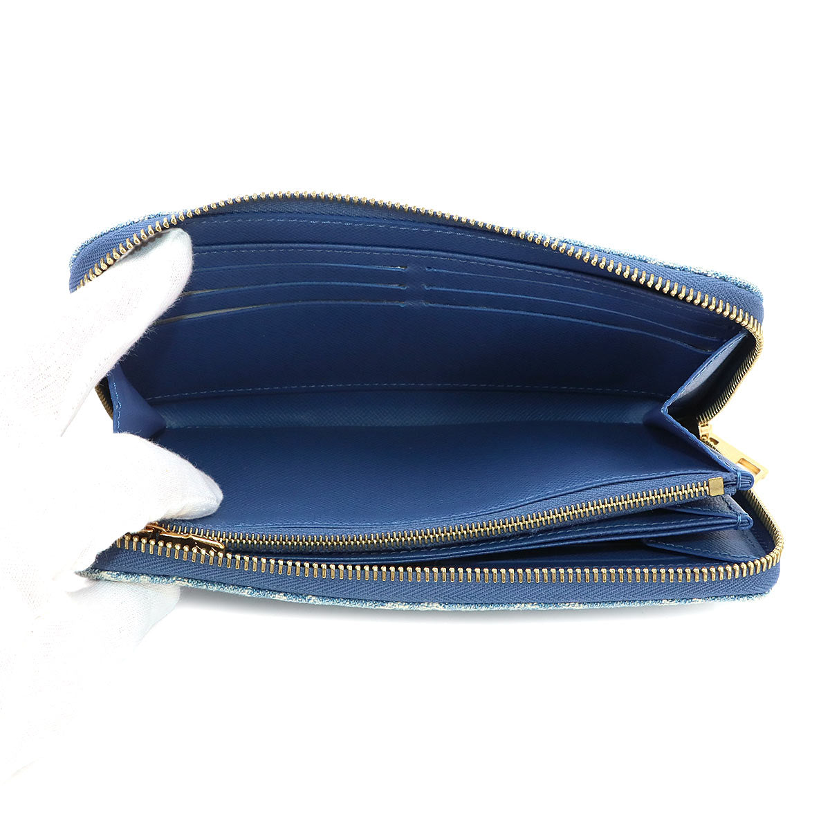 LV Remix Monogram Denim Zippy Wallet Blue M82958
