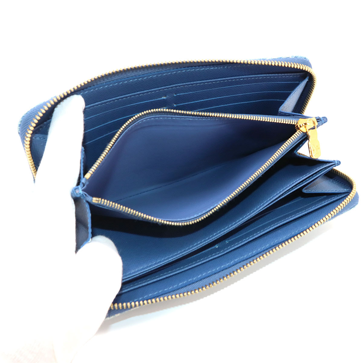 LV Remix Monogram Denim Zippy Wallet Blue M82958