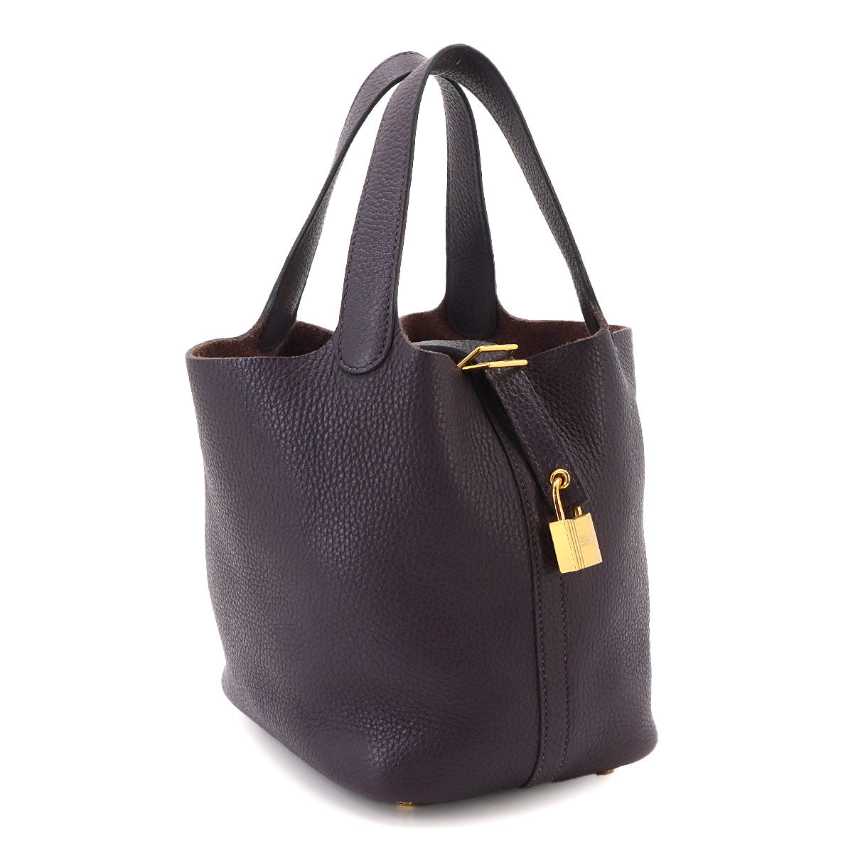 Picotin Lock PM Hand Bag Taurillon Clemence Raisin Purse