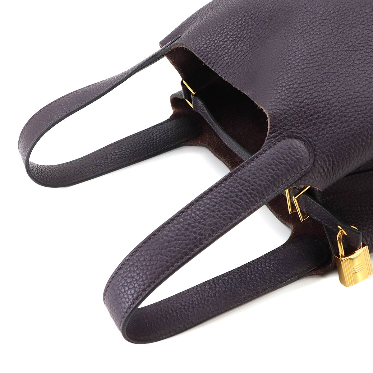 Picotin Lock PM Hand Bag Taurillon Clemence Raisin Purse