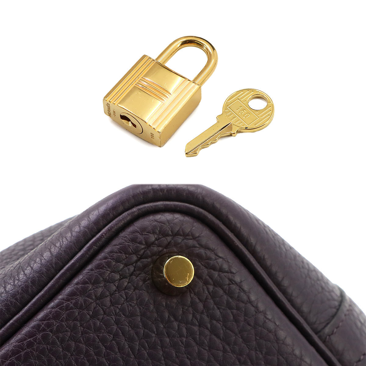 Picotin Lock PM Hand Bag Taurillon Clemence Raisin Purse
