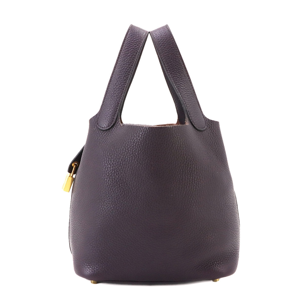 Picotin Lock PM Hand Bag Taurillon Clemence Raisin Purse