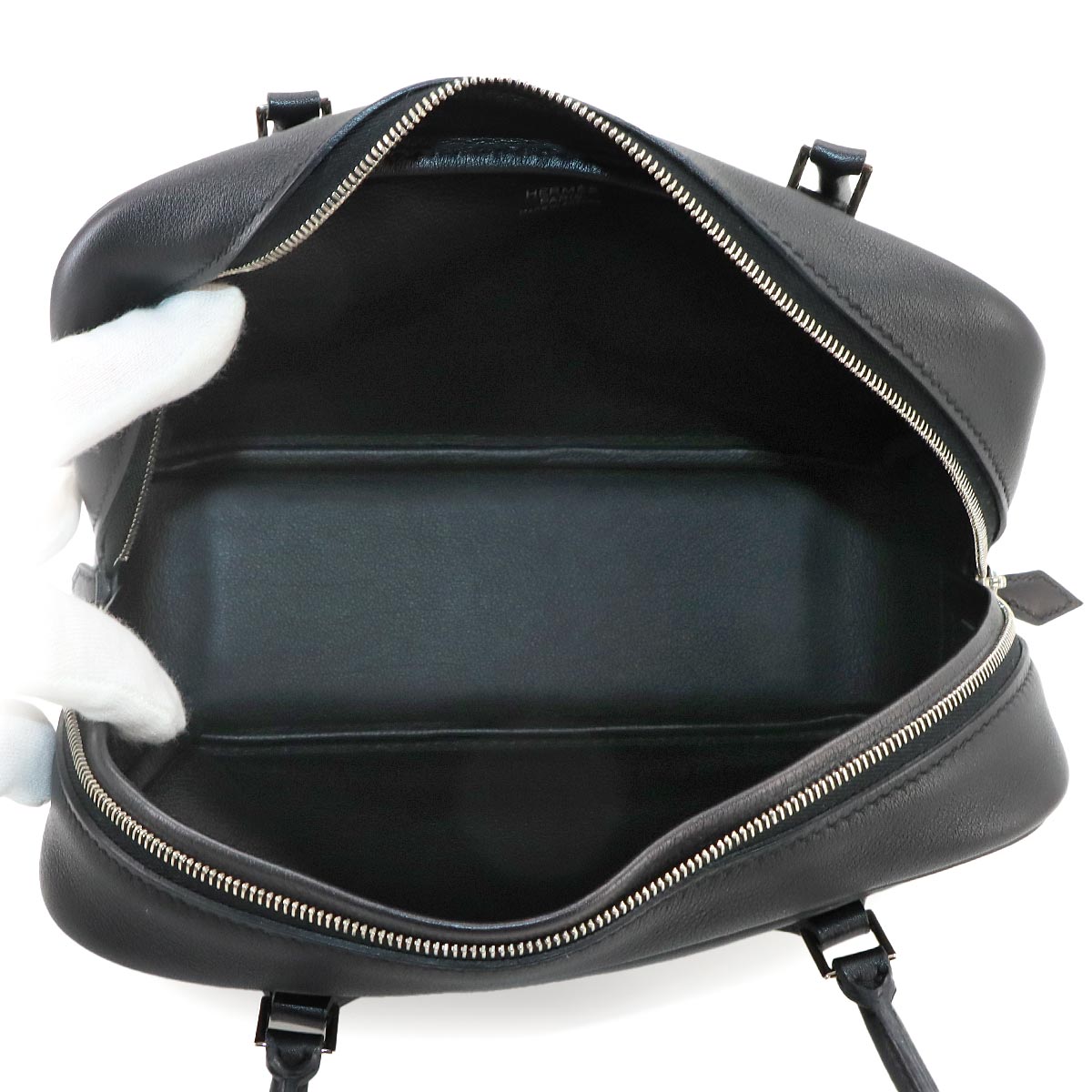 Mini Plume 20 Hand Bag Veau Swift Black Purse