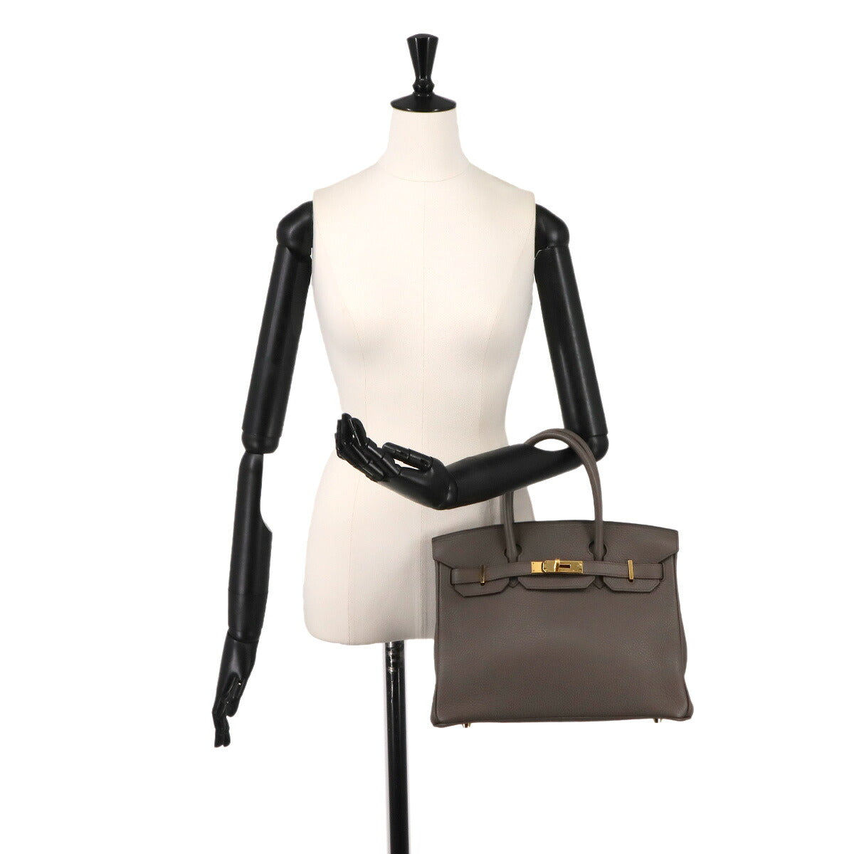Birkin 30 Taurillon Clemence Etain Hand Bag Grey Purse