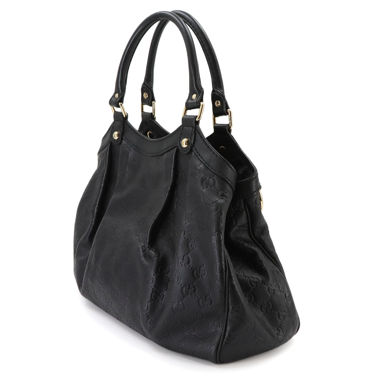 Guccissima Sukey Hand Bag Leather Black 211944 Purse