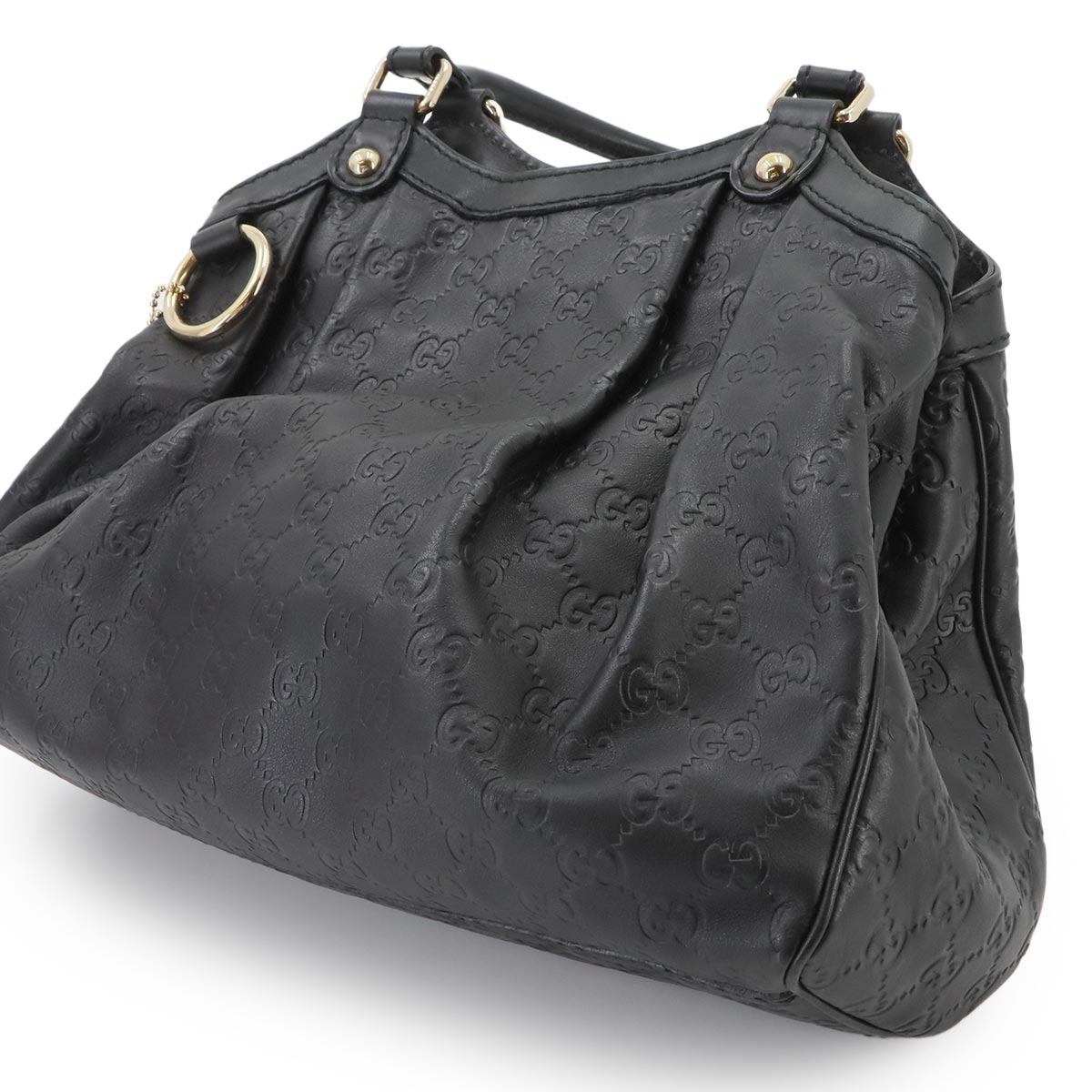 Guccissima Sukey Hand Bag Leather Black 211944 Purse