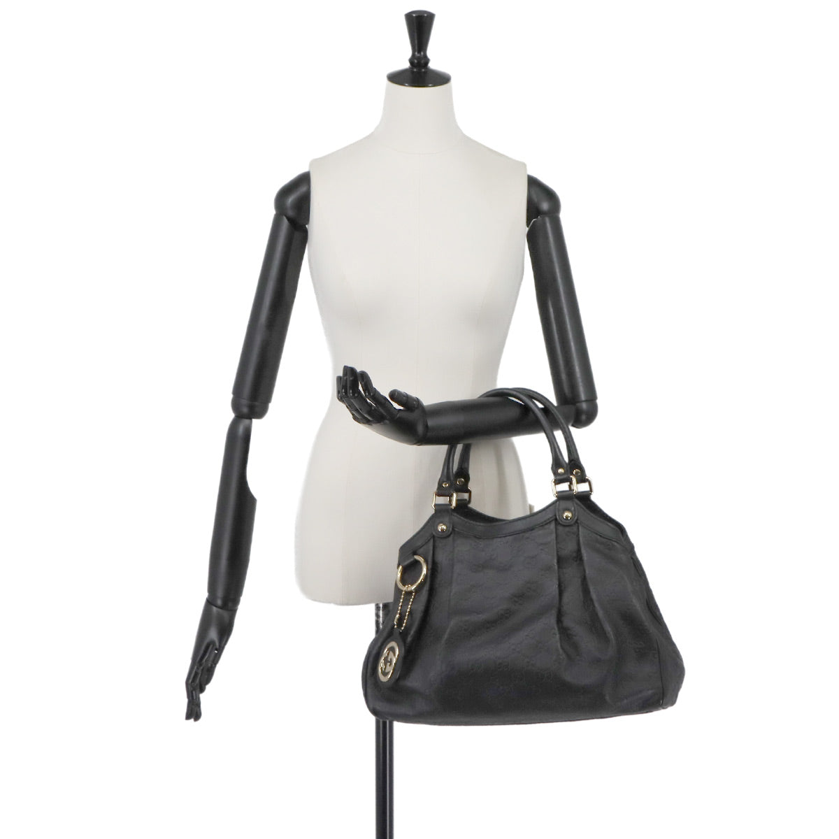 Guccissima Sukey Hand Bag Leather Black 211944 Purse