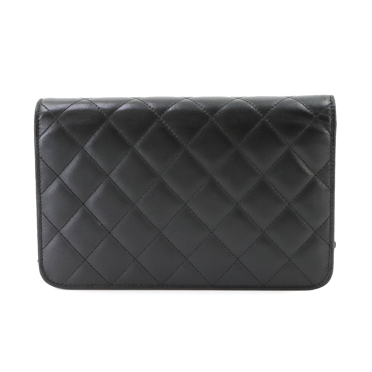 Cambon Line Chain Long Wallet Leather Enamel Black A46646