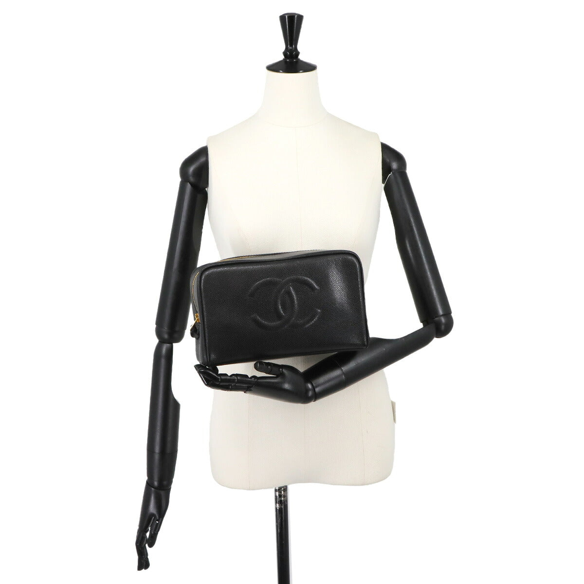 Coco Mark Pouch Leather Black A01996 Purse
