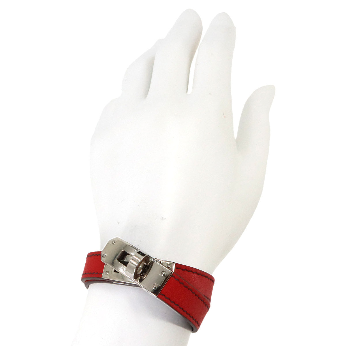 Kelly Double Tour Bracelet Swift Red Navy T2 Accessory