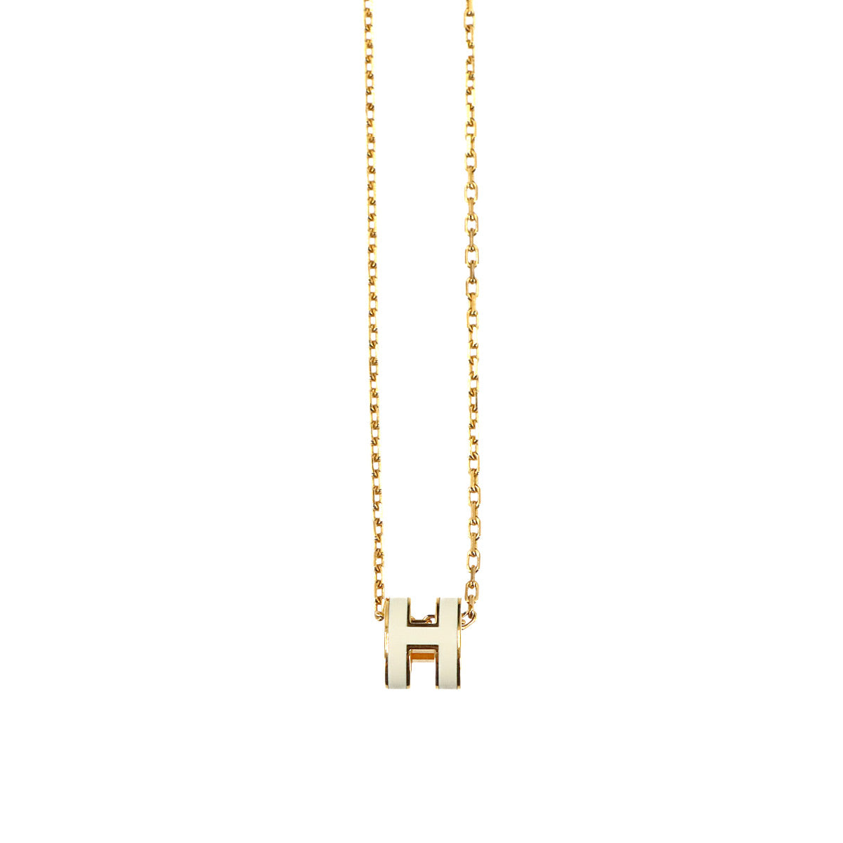 Mini Pop H Chain Necklace White Gold Accessory