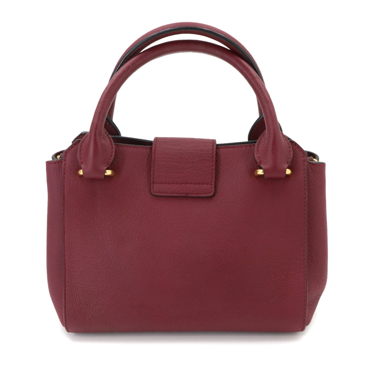 Buckle Hand Shoulder Bag Leather Red 4029024 Purse