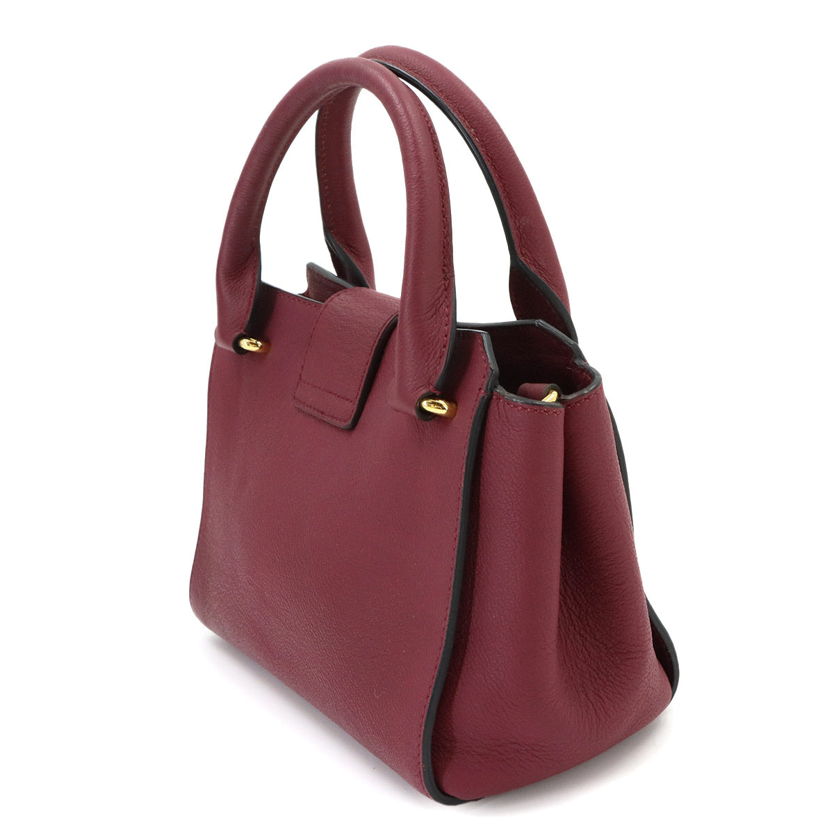 Buckle Hand Shoulder Bag Leather Red 4029024 Purse