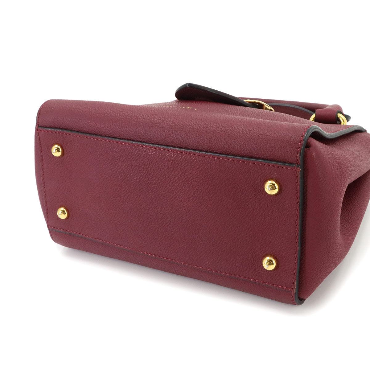 Buckle Hand Shoulder Bag Leather Red 4029024 Purse