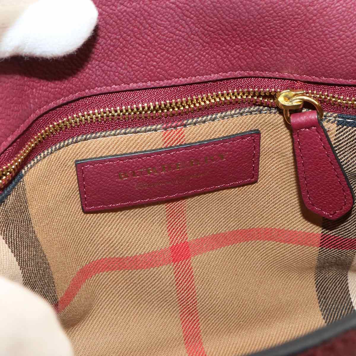 Buckle Hand Shoulder Bag Leather Red 4029024 Purse