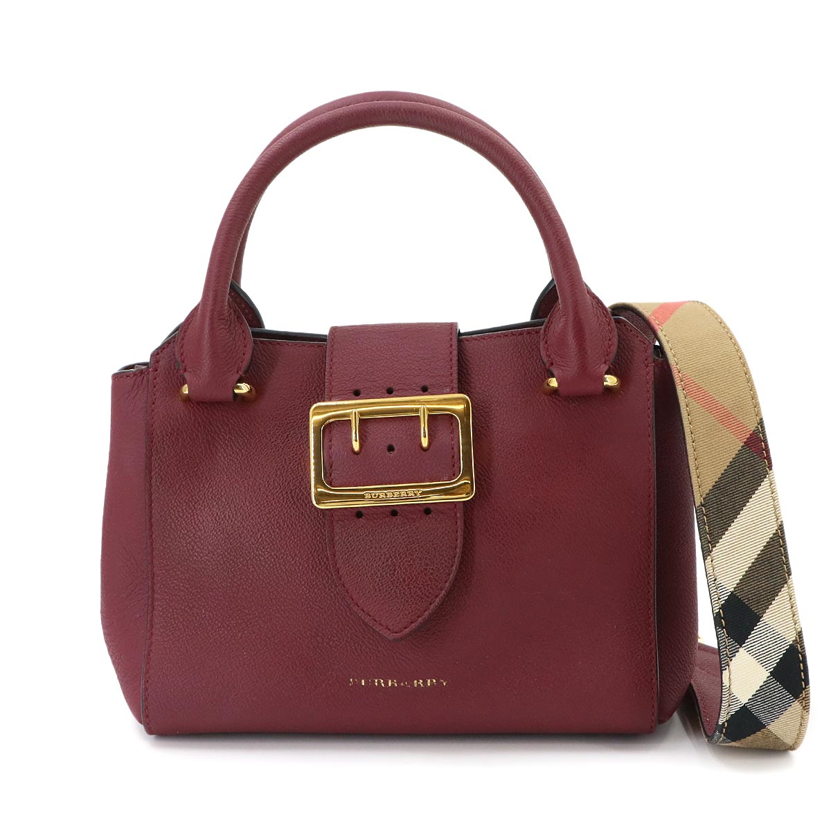 Buckle Hand Shoulder Bag Leather Red 4029024 Purse