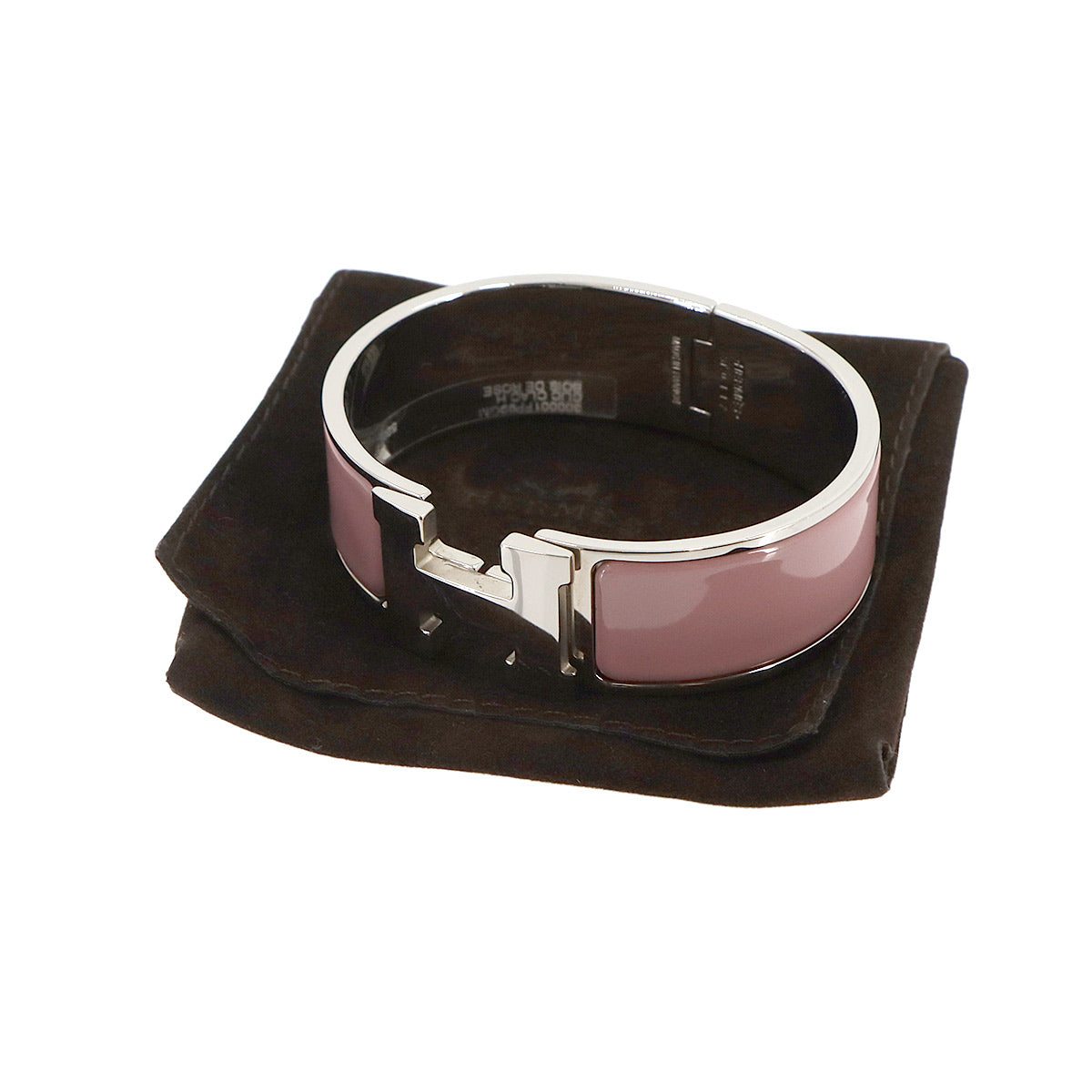 HERMES Clic Clac H GM Bangle Pink Silver Accessory