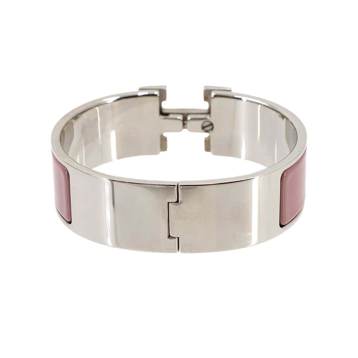 HERMES Clic Clac H GM Bangle Pink Silver Accessory