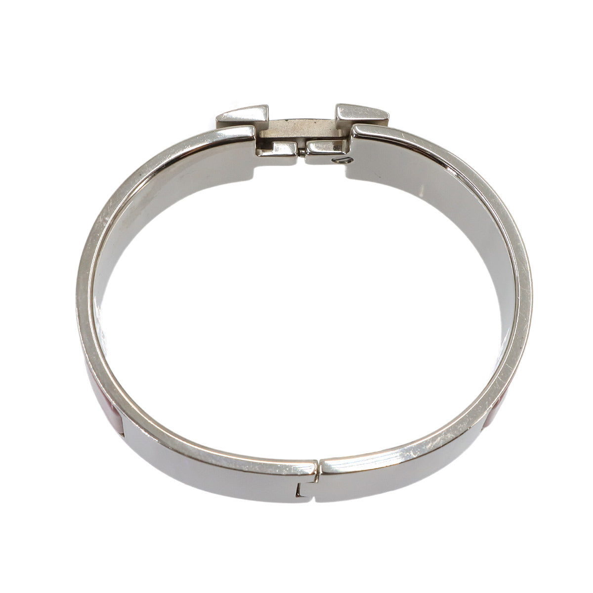 HERMES Clic Clac H GM Bangle Pink Silver Accessory