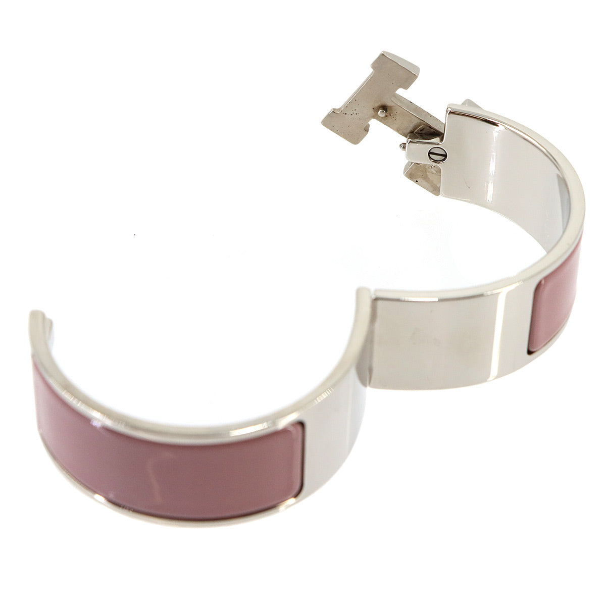 HERMES Clic Clac H GM Bangle Pink Silver Accessory