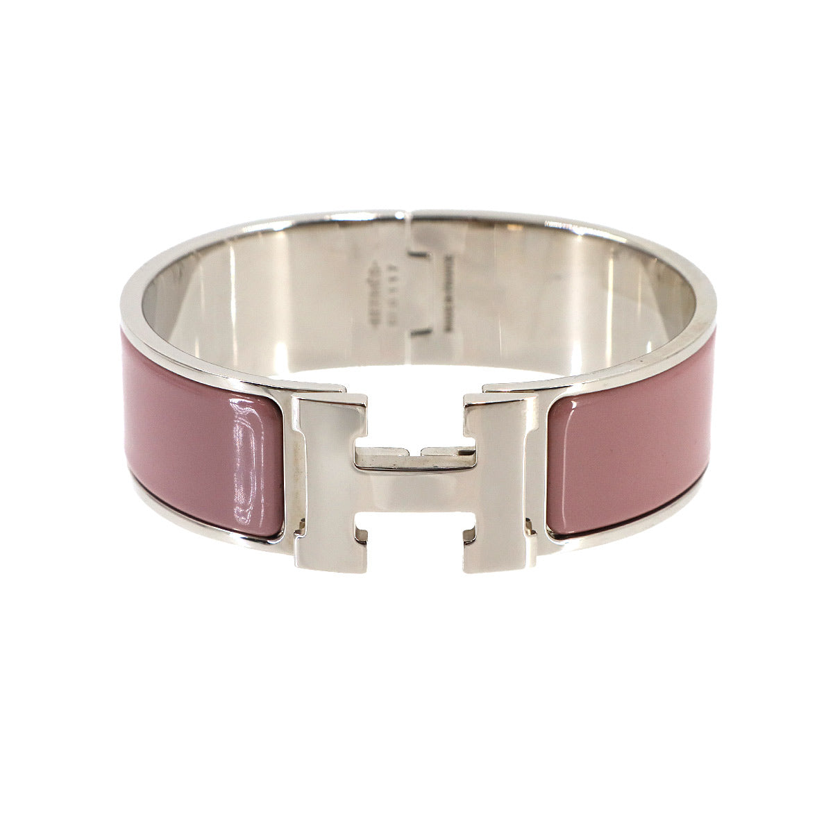HERMES Clic Clac H GM Bangle Pink Silver Accessory