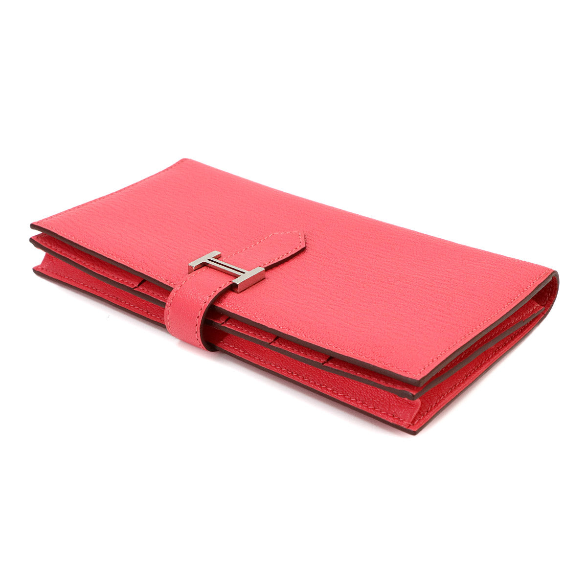 Bearn Souffle Long Wallet Chevre Rose Lipstick Purse