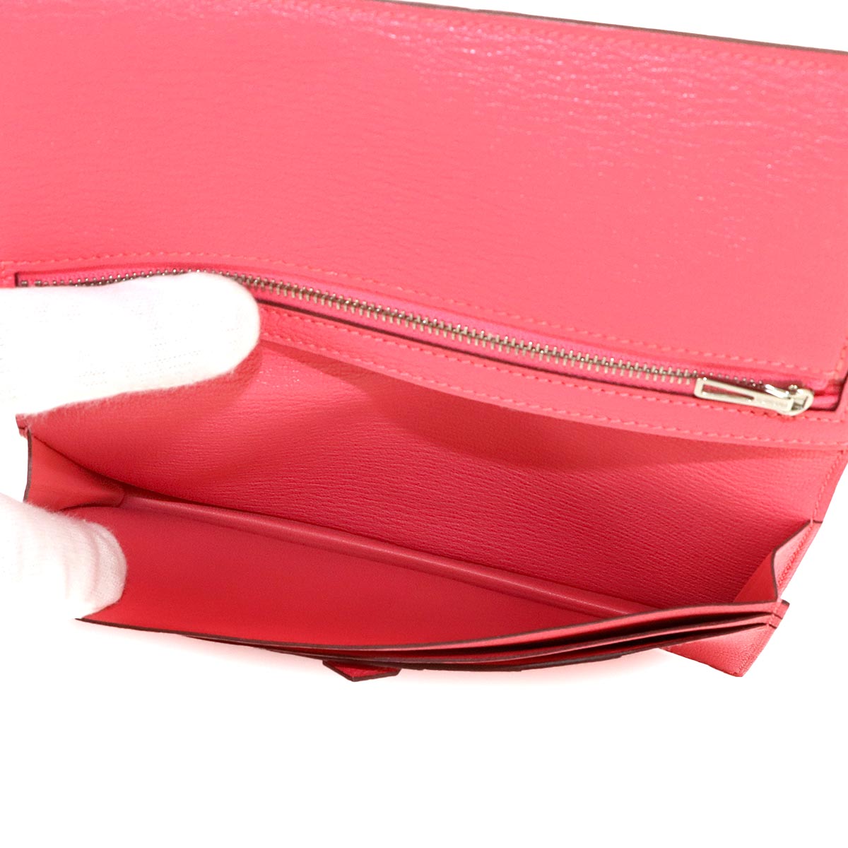 Bearn Souffle Long Wallet Chevre Rose Lipstick Purse