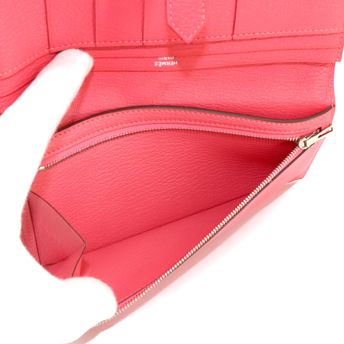 Bearn Souffle Long Wallet Chevre Rose Lipstick Purse