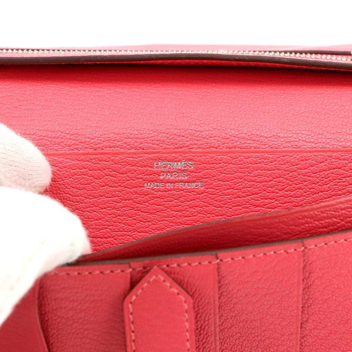 Bearn Souffle Long Wallet Chevre Rose Lipstick Purse