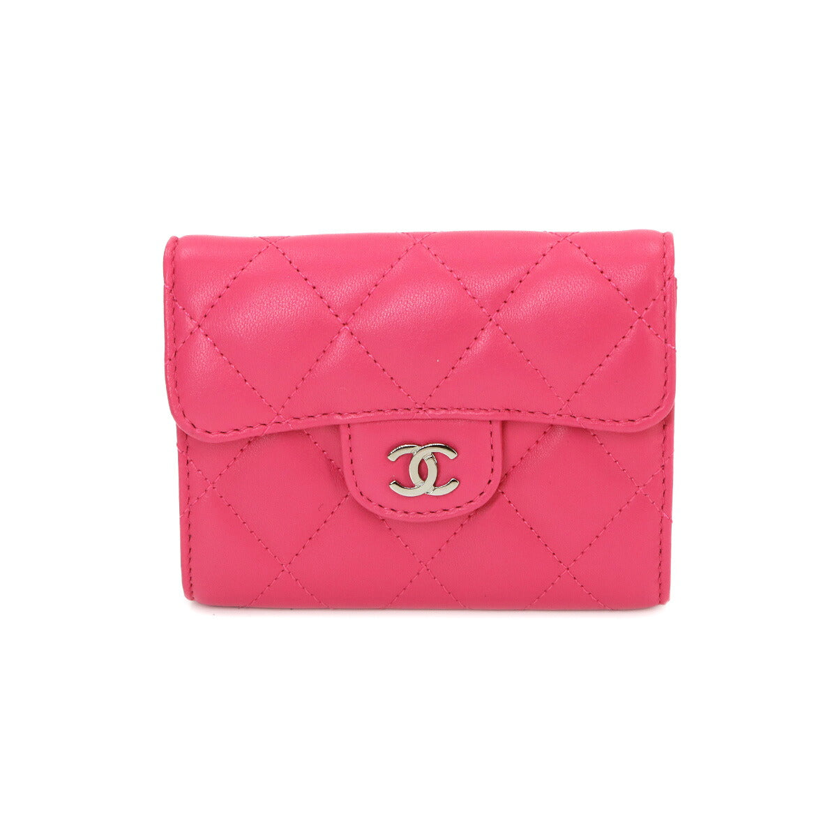 Coin Case Purse Leather Pink Coco Mark