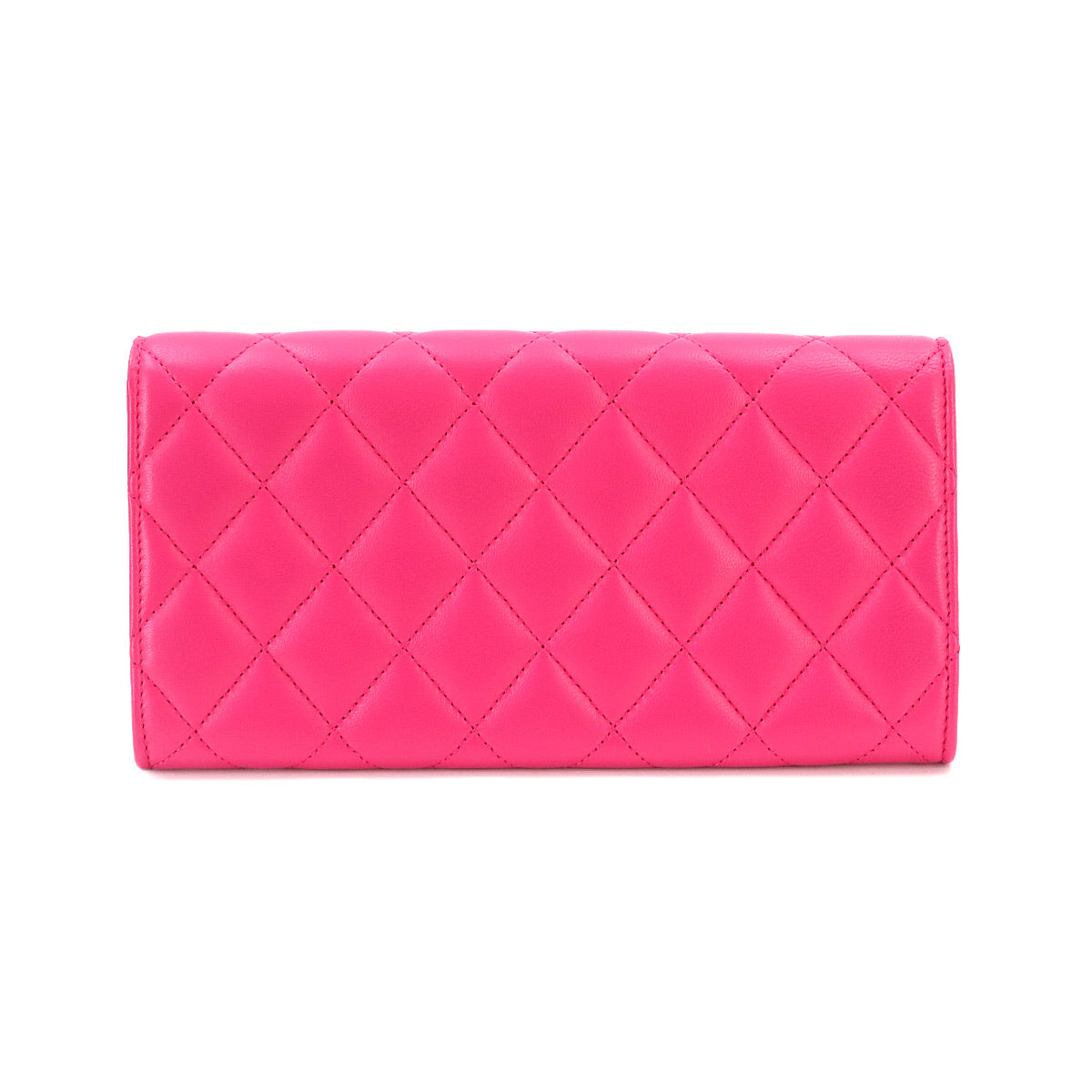 Matelasse Long Wallet Leather Pink A50096 Purse