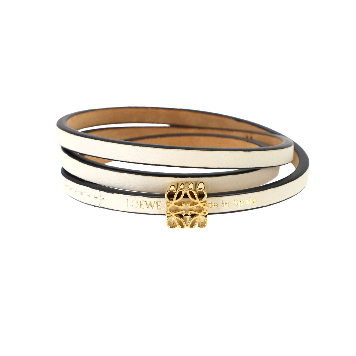Anagram Bombe twist bracelet Leather White