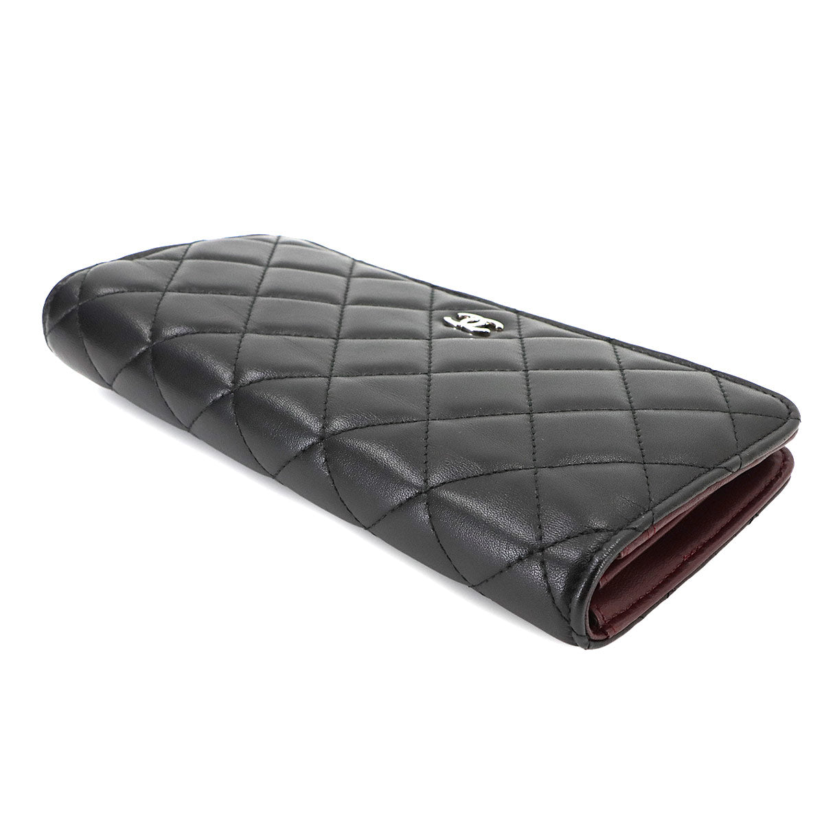Timeless Classic Matelasse Long Wallet Leather Black A31509