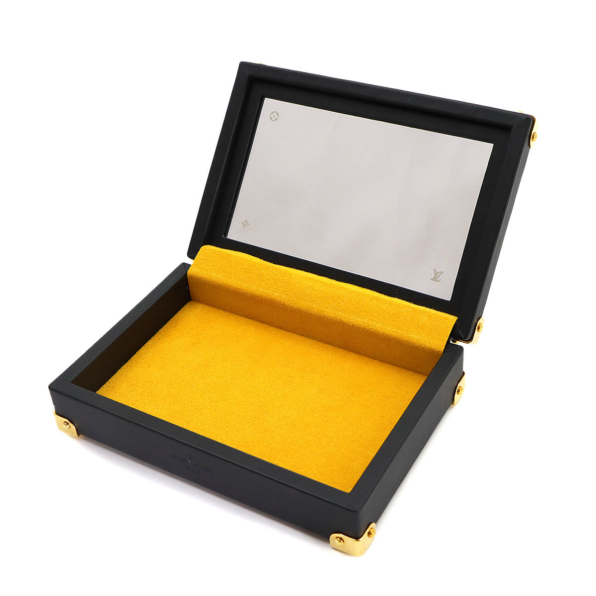 Monogram Jewelry Box Trunk Wood Velvet Brown GI0555